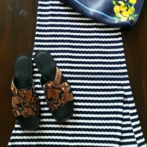 NEW: Snake Print Leather Slides